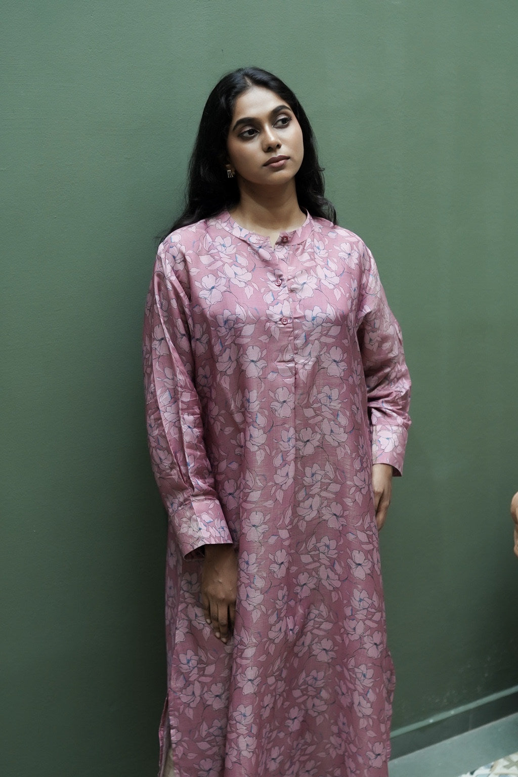 Shimmer Gold Floral Printed Muslin Top