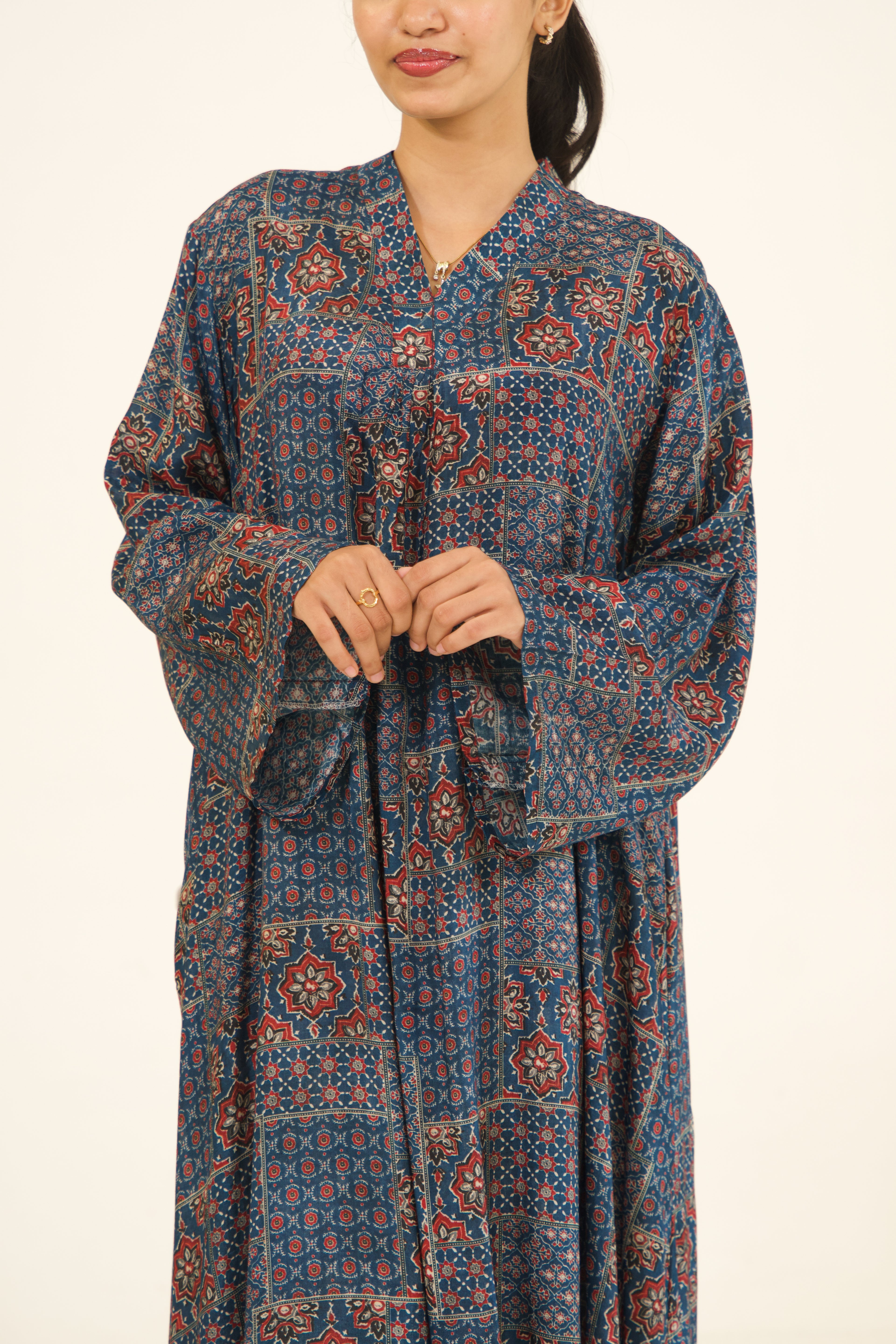 Indigo Printed Muslin top