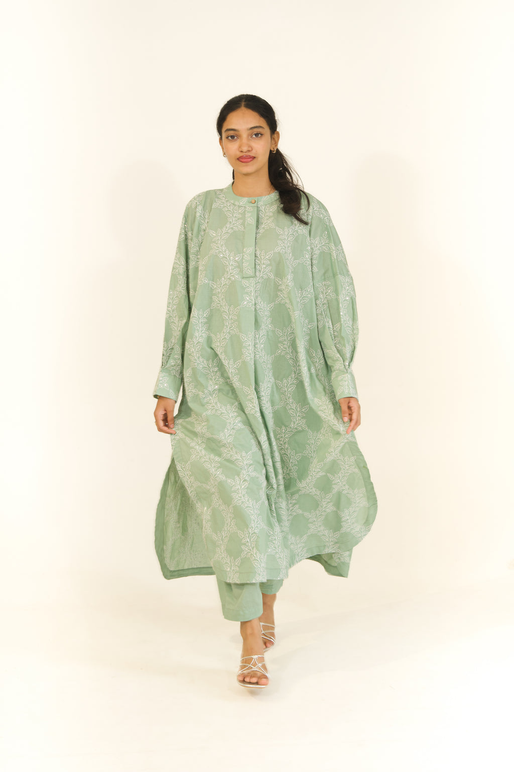Cotton Embroidered Free-Size Co-ord Set