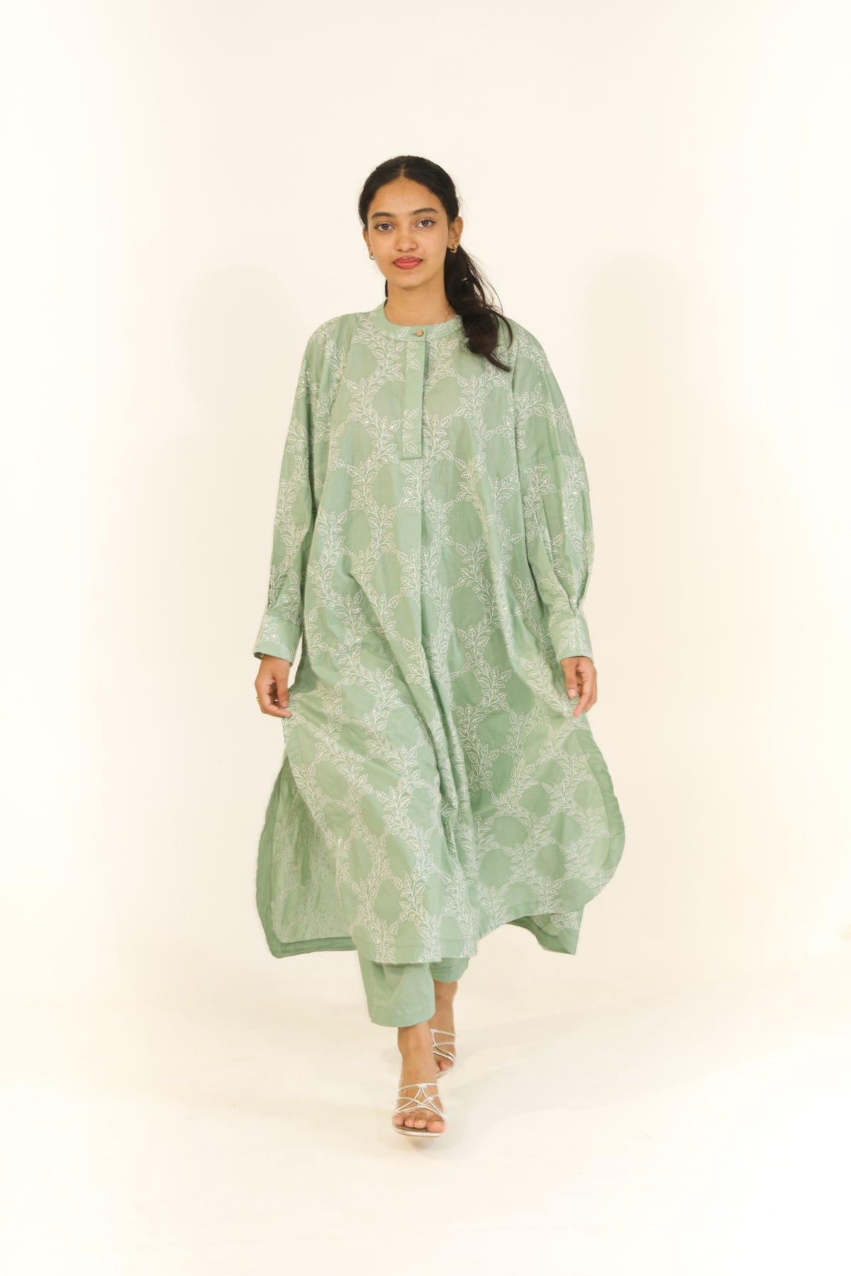 Cotton Embroidered Free-Size Co-ord Set