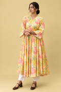 Floral Printed Muslin Flare Top