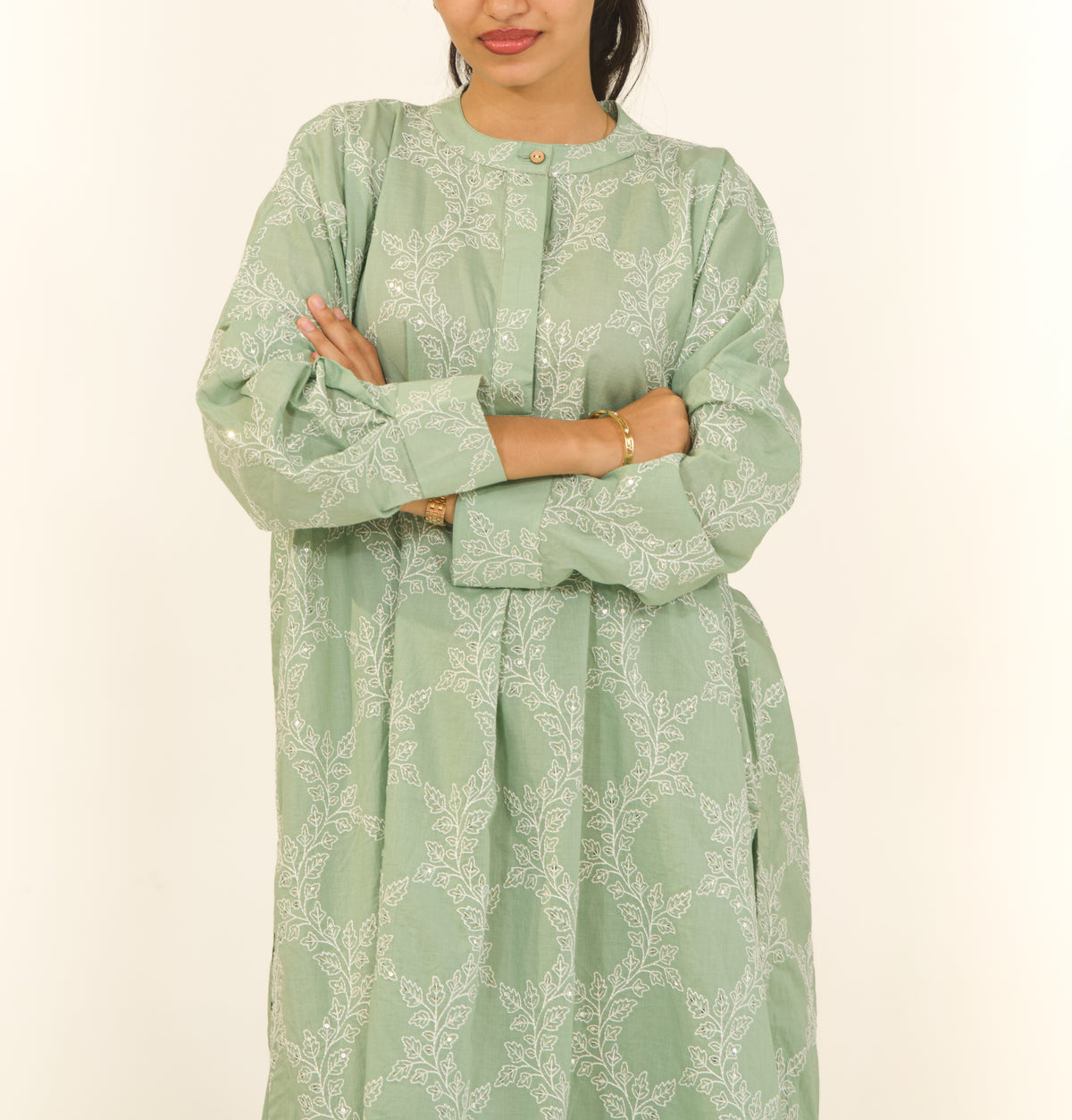Cotton Embroidered Free-Size Co-ord Set