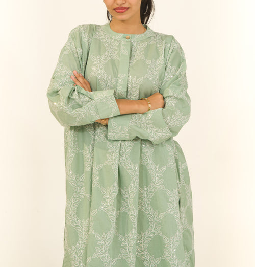 Cotton Embroidered Free-Size Co-ord Set