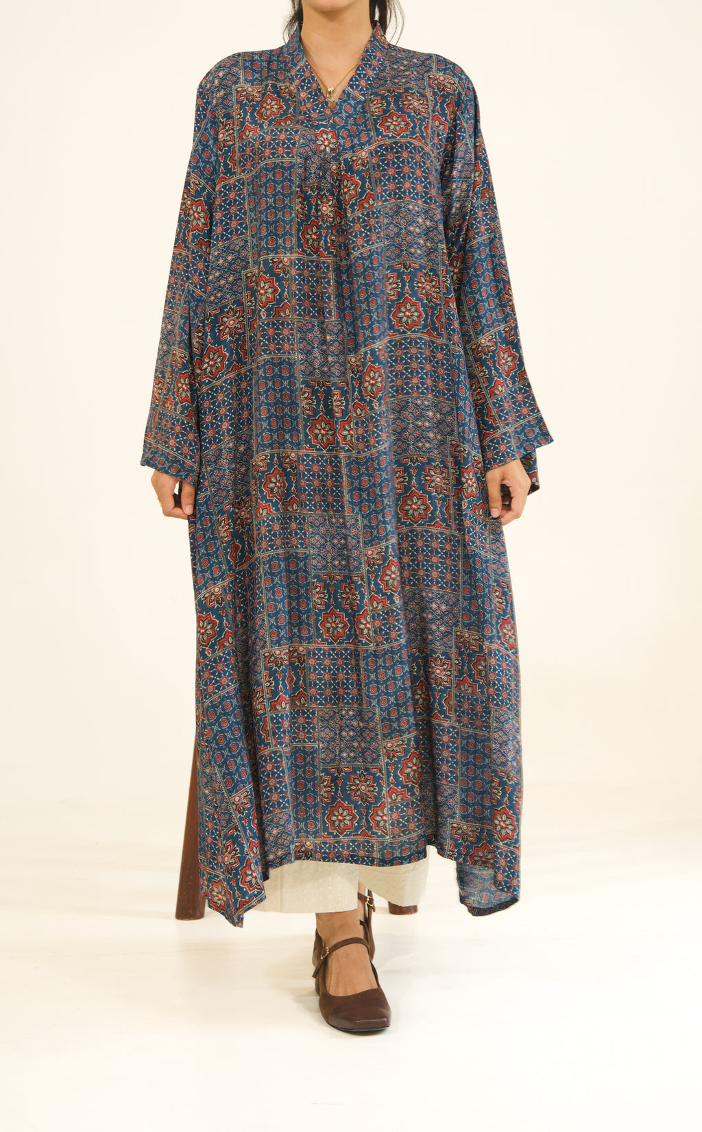 Indigo Printed Muslin top