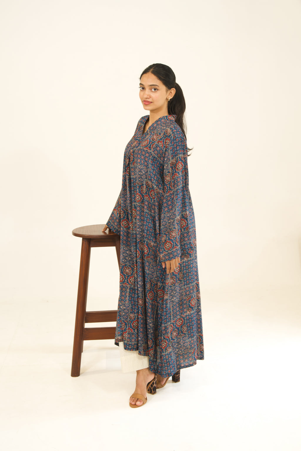 Indigo Printed Muslin top