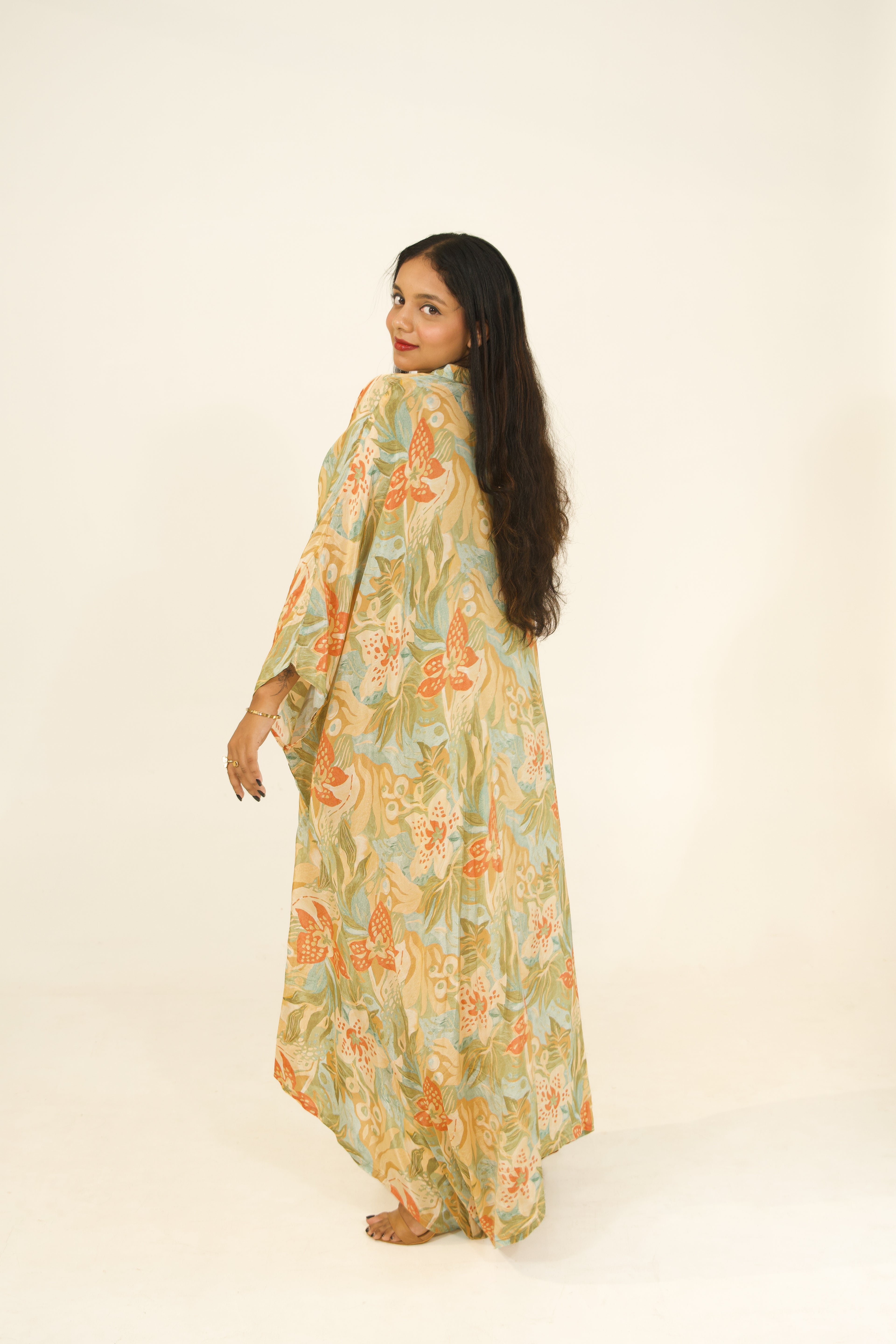 Willow Floral Draped Kaftan