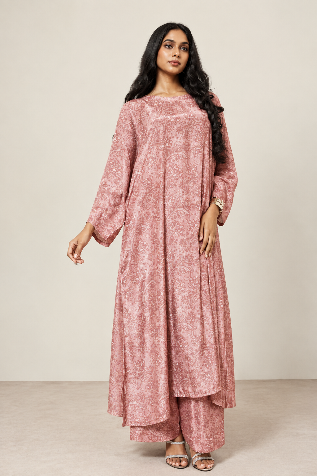 Muslin Printed blush pink Co-Ord Set