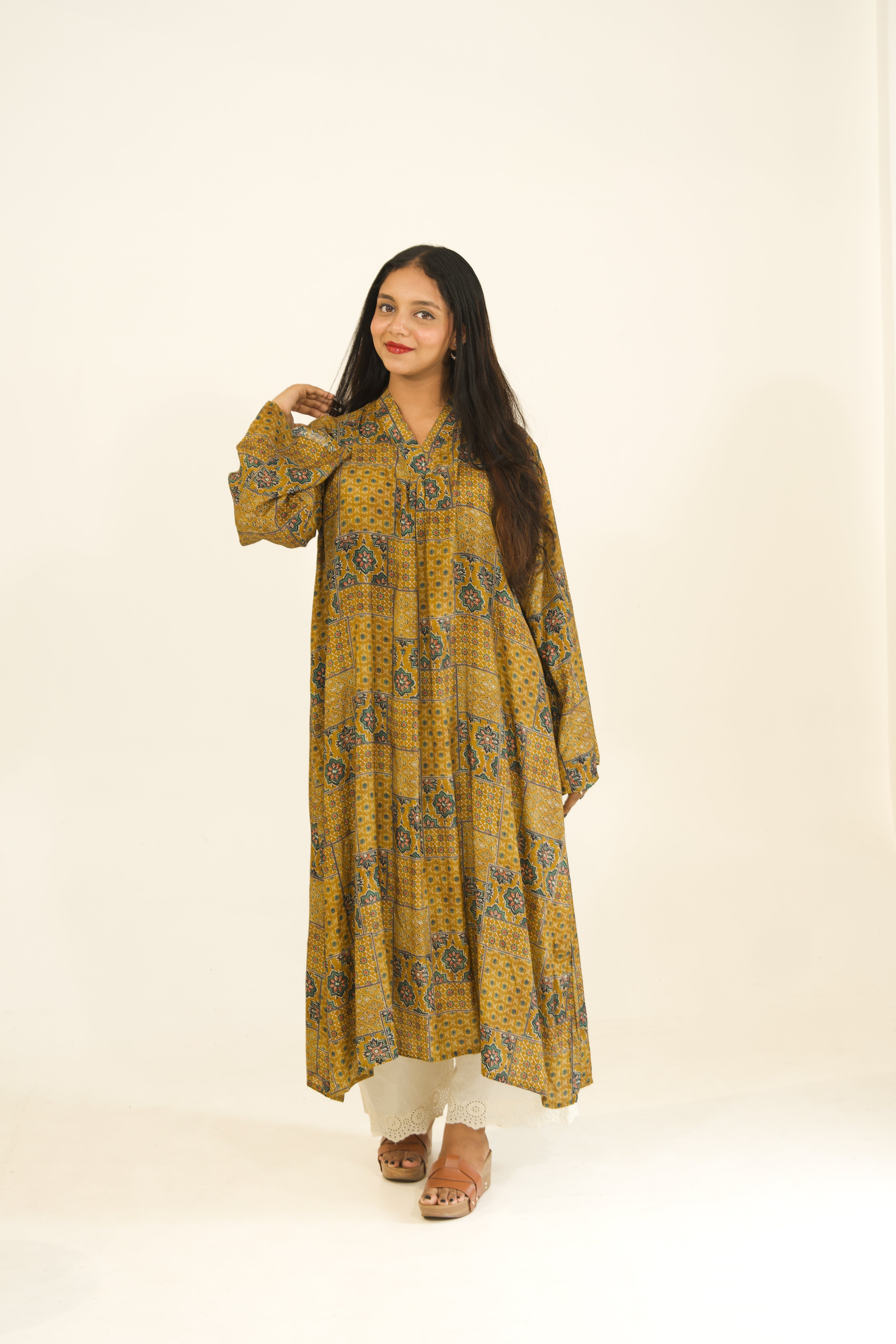 Mustard Bloom Muslin top